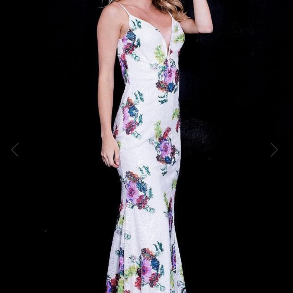 Jovani 58645 Sequin floral gown NWT